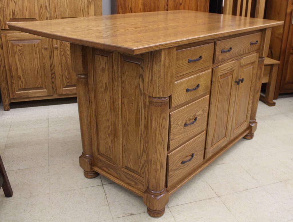 Turned Leg Island with 1" Wood Top