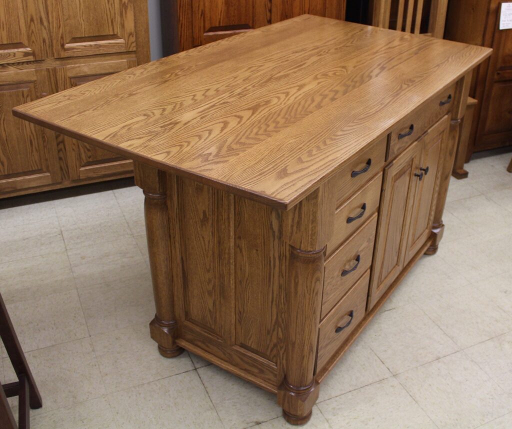 Turned Leg Island with 1" Wood Top