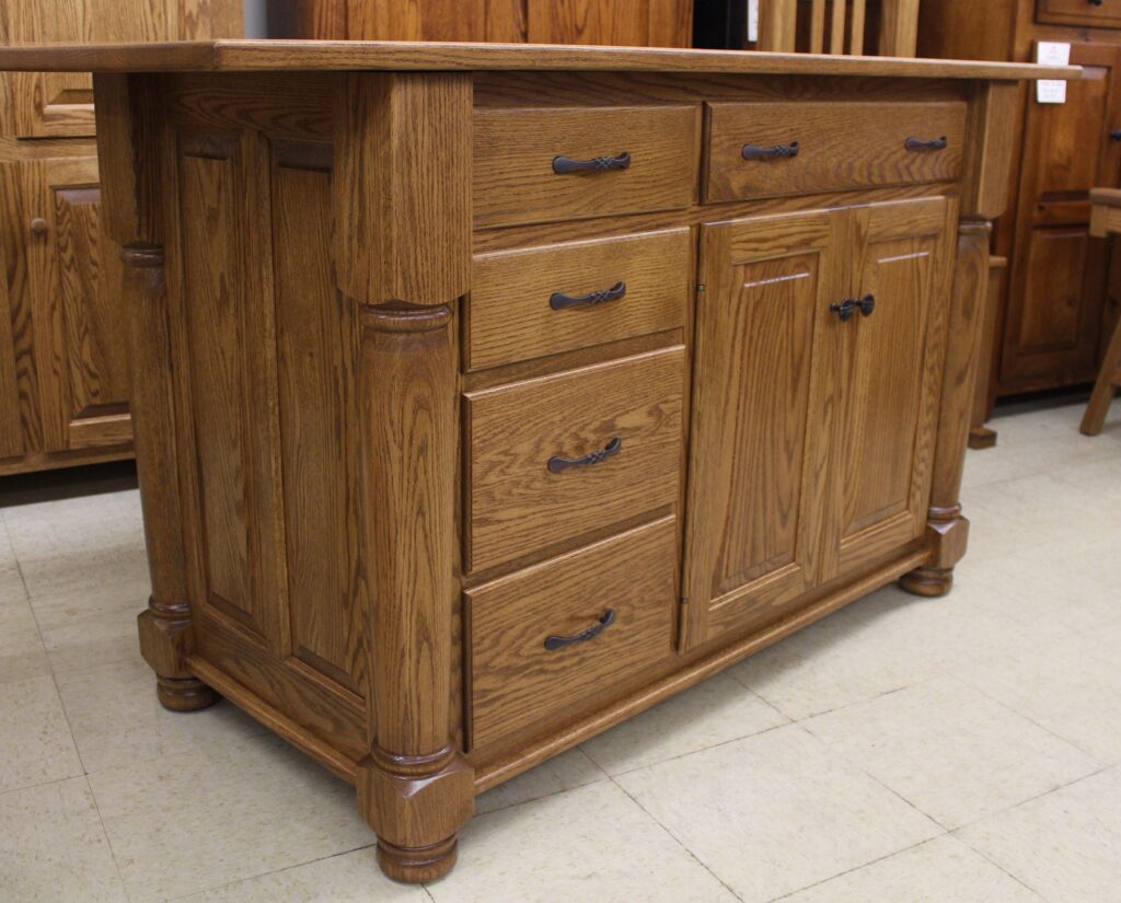 Turned Leg Island with 1" Wood Top