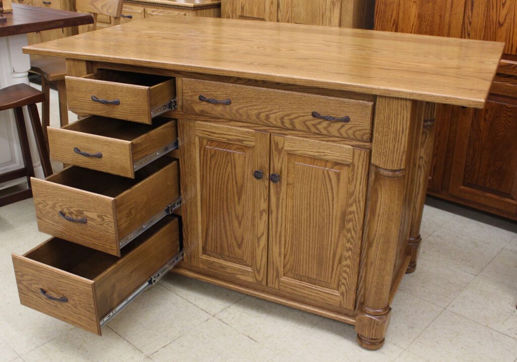 Turned Leg Island with 1" Wood Top