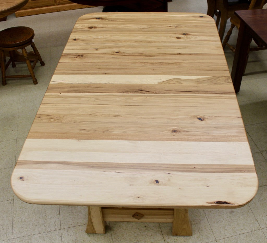 Curved Mission Table in Rustic Hickory