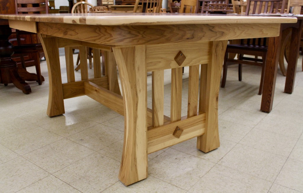 Curved Mission Table in Rustic Hickory