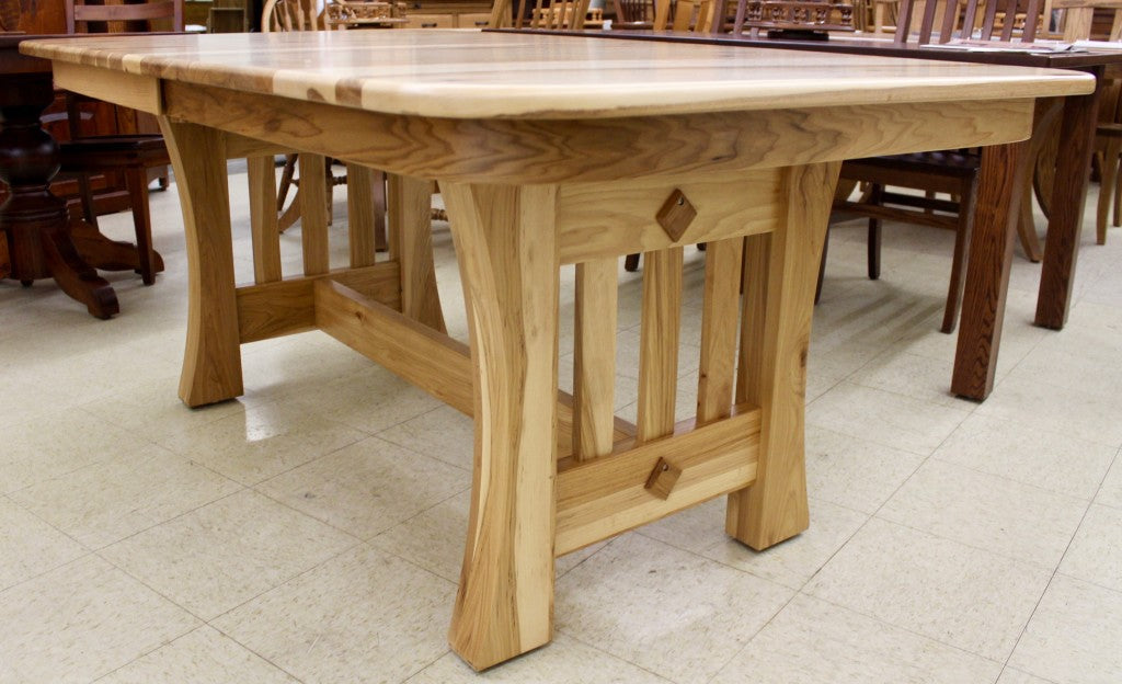 Curved Mission Table in Rustic Hickory