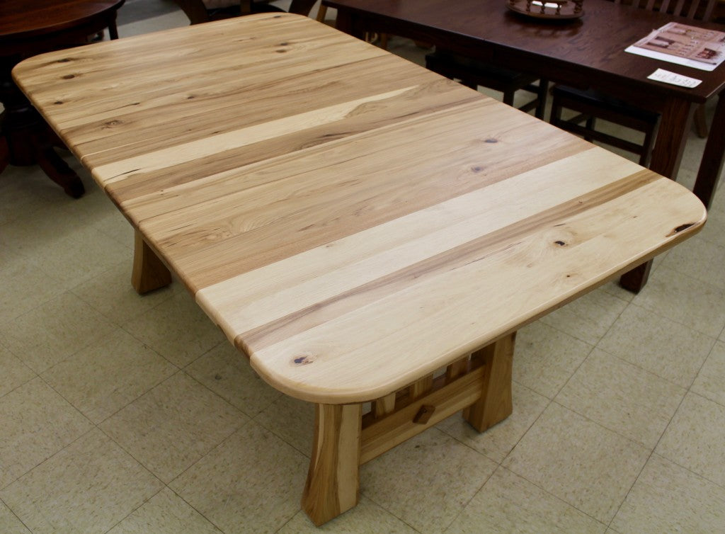 Curved Mission Table in Rustic Hickory