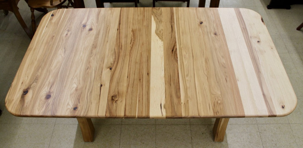 Curved Mission Table in Rustic Hickory