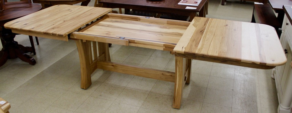 Curved Mission Table in Rustic Hickory