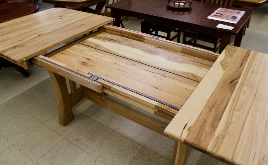 Curved Mission Table in Rustic Hickory
