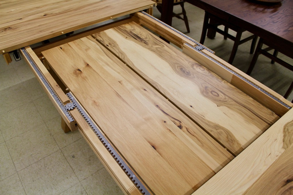 Curved Mission Table in Rustic Hickory