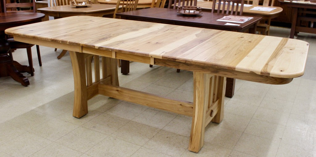 Curved Mission Table in Rustic Hickory