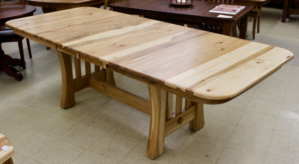 Curved Mission Table in Rustic Hickory