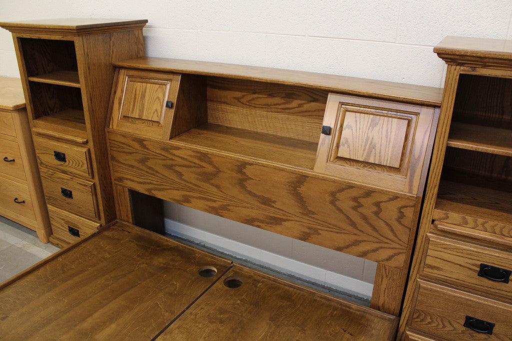 All In One Bookcase Pedestal Bed