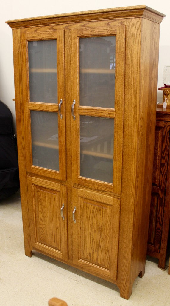 Pantry With Frosted Glass Doors