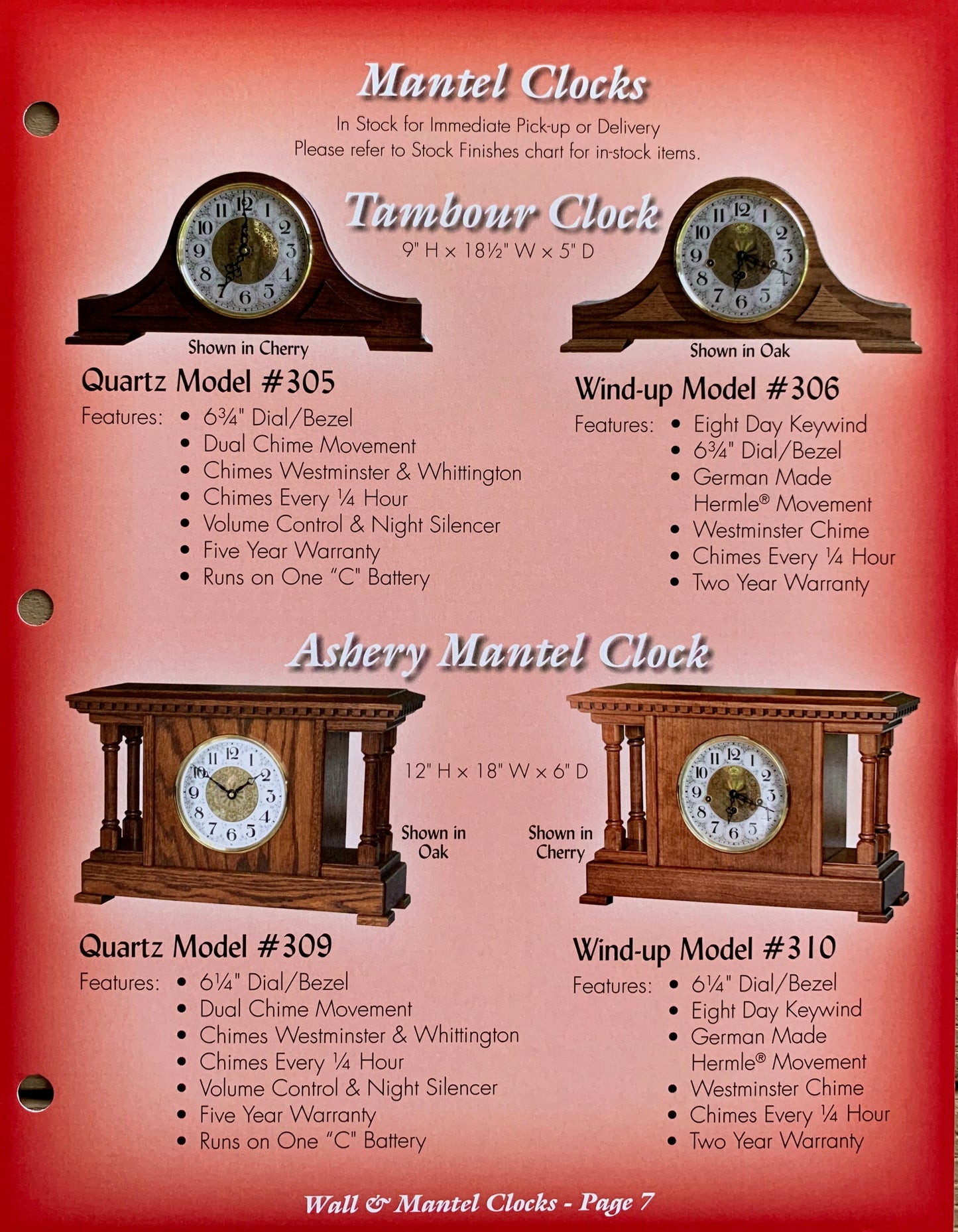 Ashery Mantel Clock - Quartz