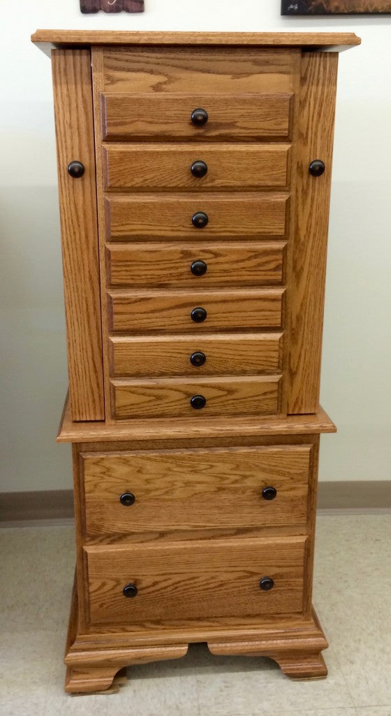 48" Deluxe Jewelry Armoire With Clock Base