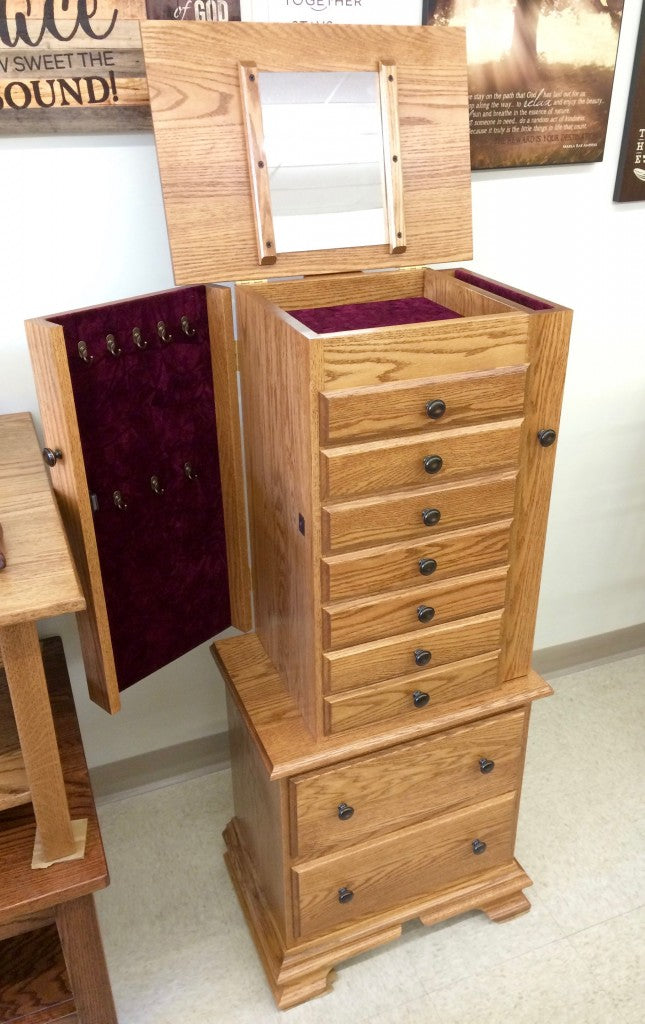 48" Deluxe Jewelry Armoire With Clock Base