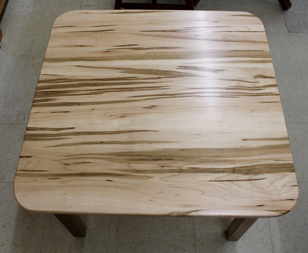 Comb Back Child’s Table with Four Chairs in Wormy Maple & Walnut