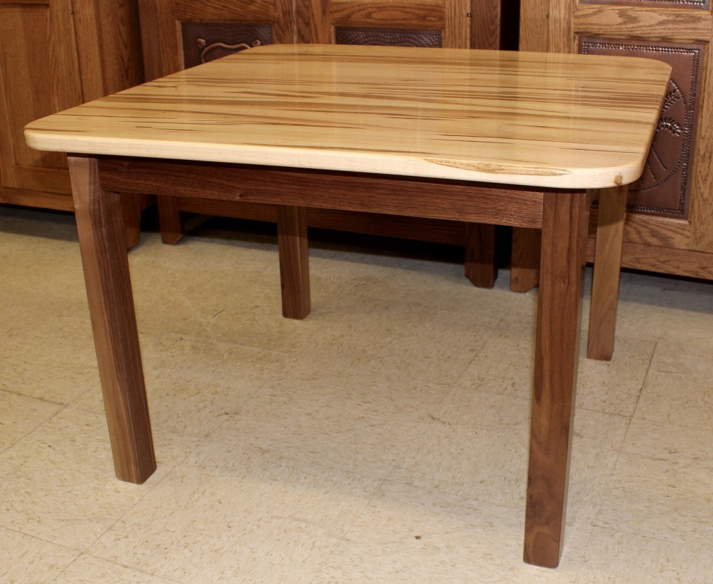 Comb Back Child’s Table with Four Chairs in Wormy Maple & Walnut