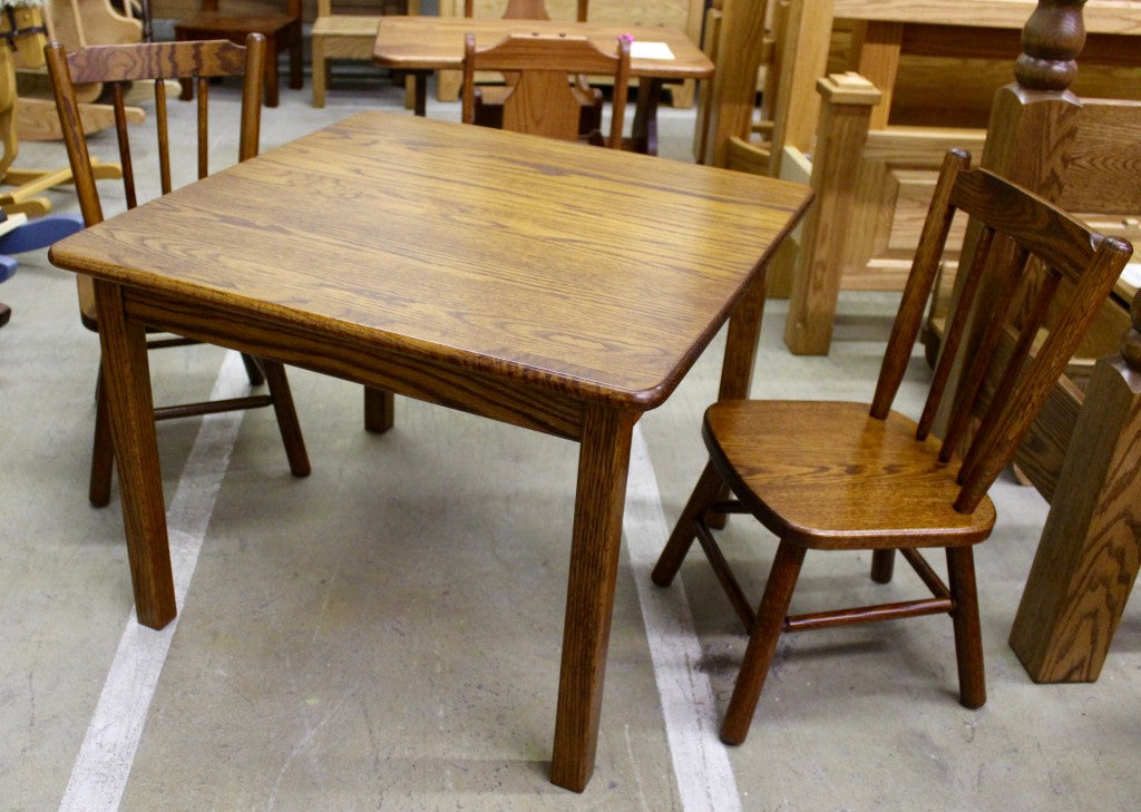 Square Child’s Table with Two Chairs
