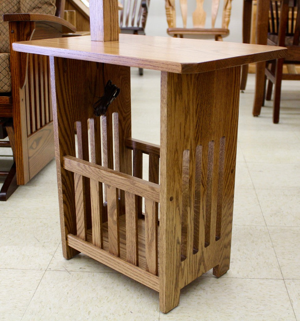 Mission Magazine Lamp Table with Shade