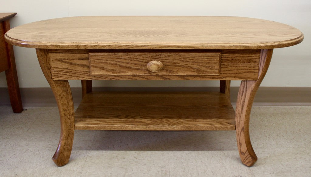 Curved Leg Coffee Table With Drawer