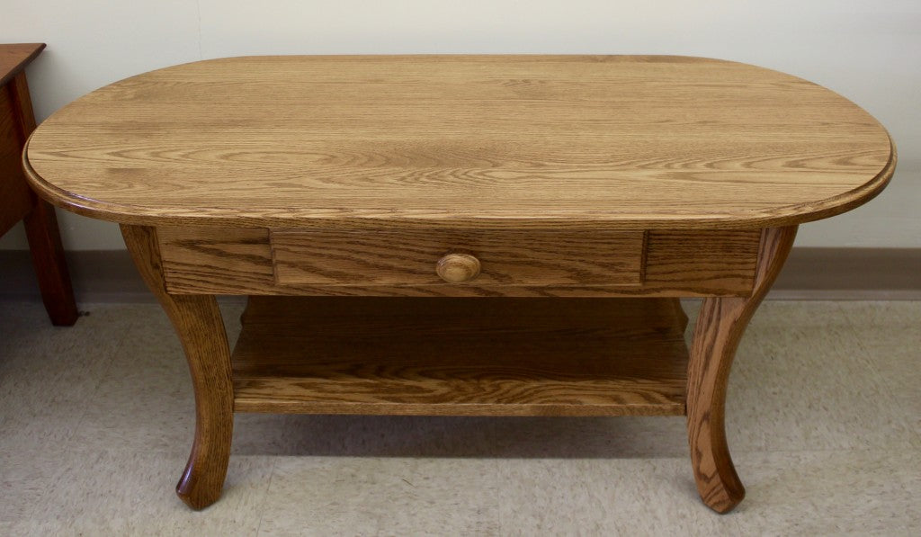 Curved Leg Coffee Table With Drawer