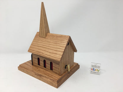 Wooden Church House Music Boxes
