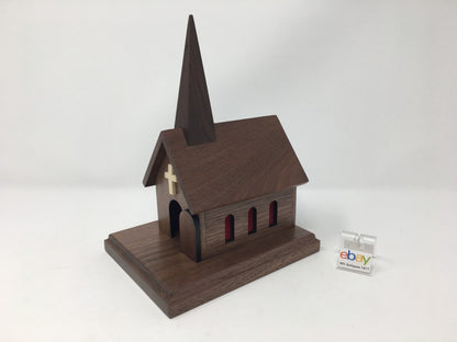 Wooden Church House Music Boxes