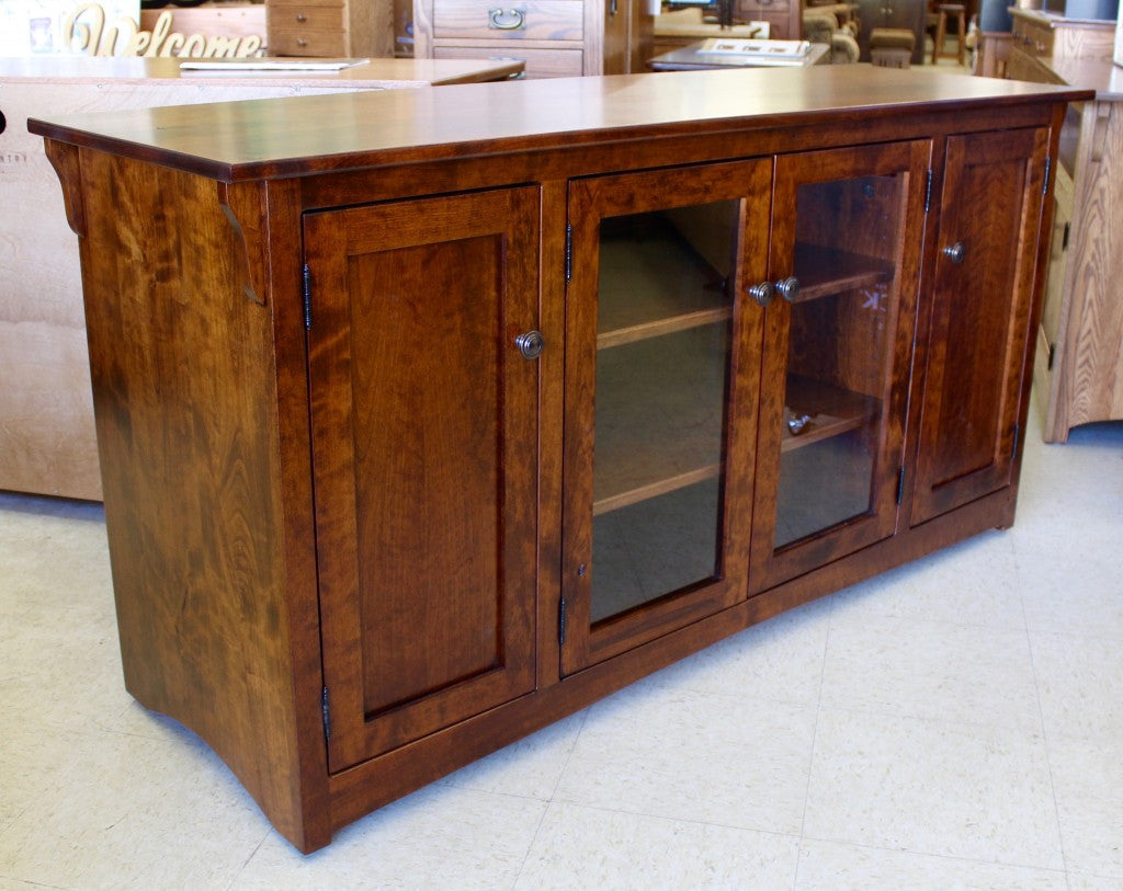Mission 62″ TV Entertainment Center in Rustic Cherry