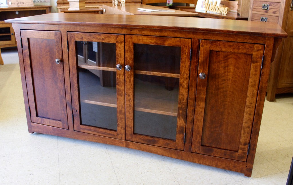 Mission 62″ TV Entertainment Center in Rustic Cherry