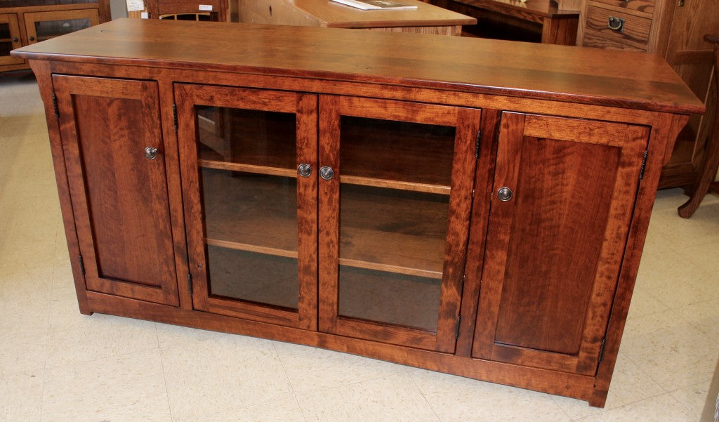 Mission 62″ TV Entertainment Center in Rustic Cherry