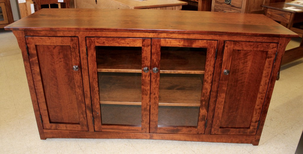Mission 62″ TV Entertainment Center in Rustic Cherry