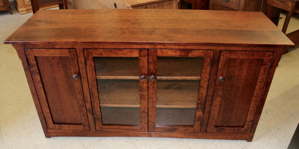 Mission 62″ TV Entertainment Center in Rustic Cherry