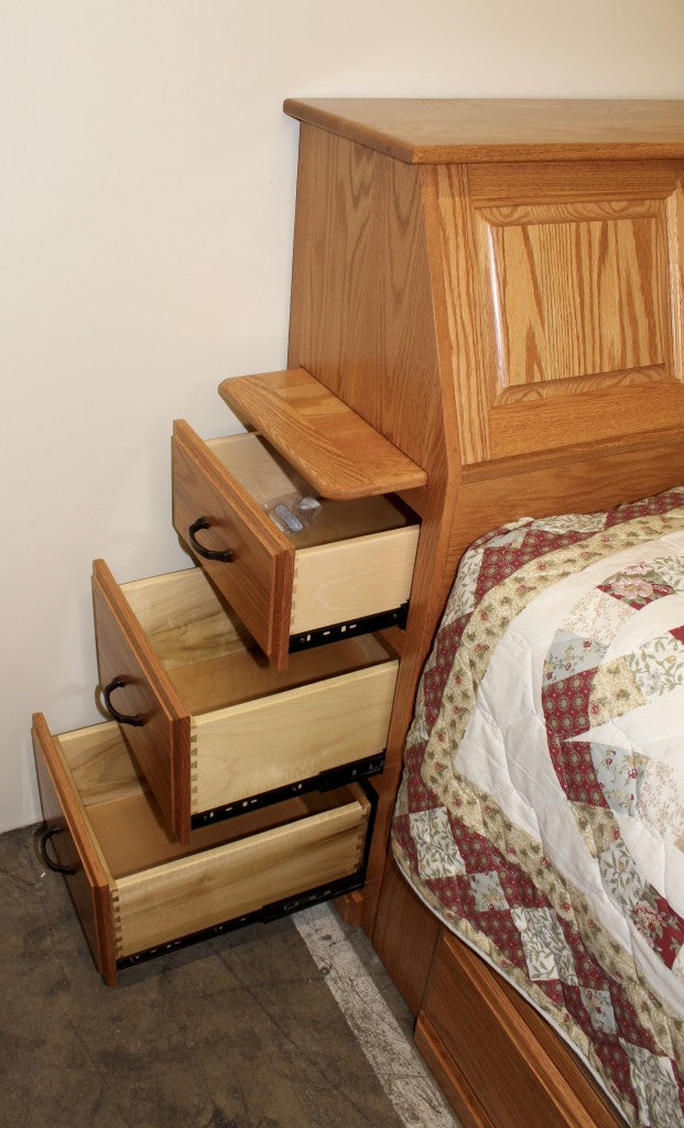 Space Saver Bookcase Pedestal Bed