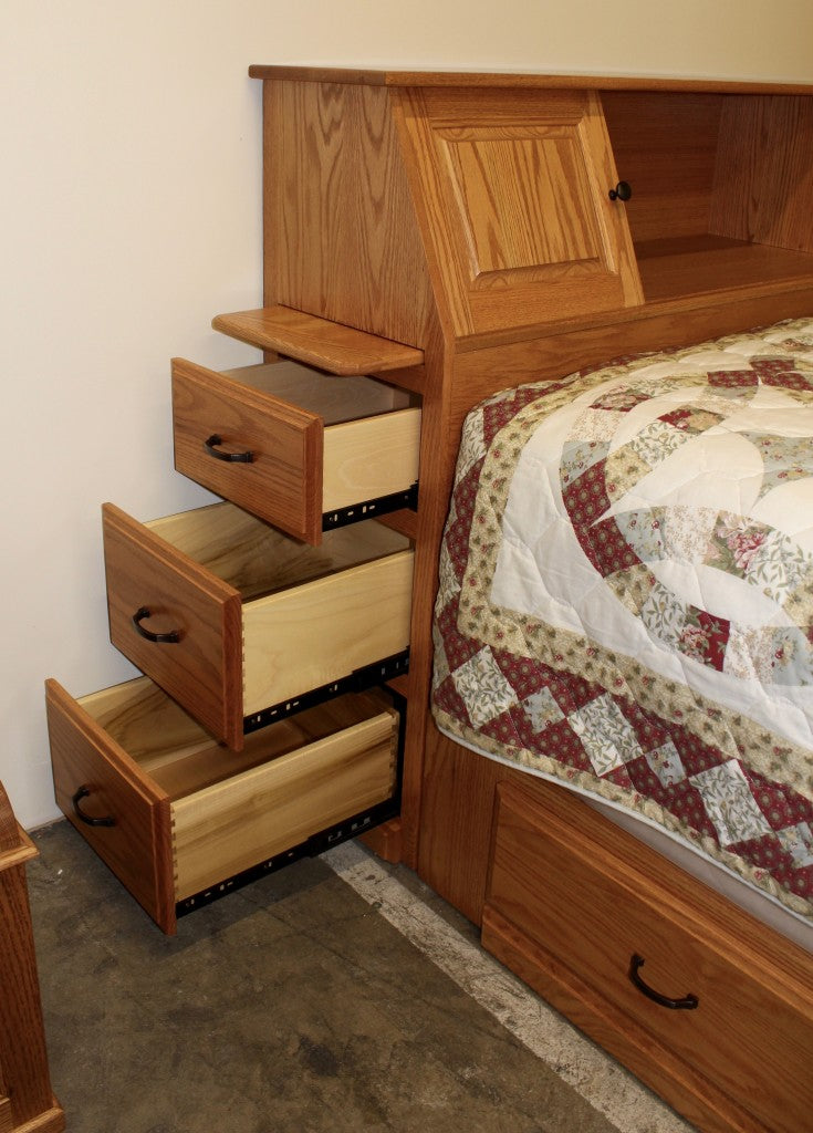 Space Saver Bookcase Pedestal Bed