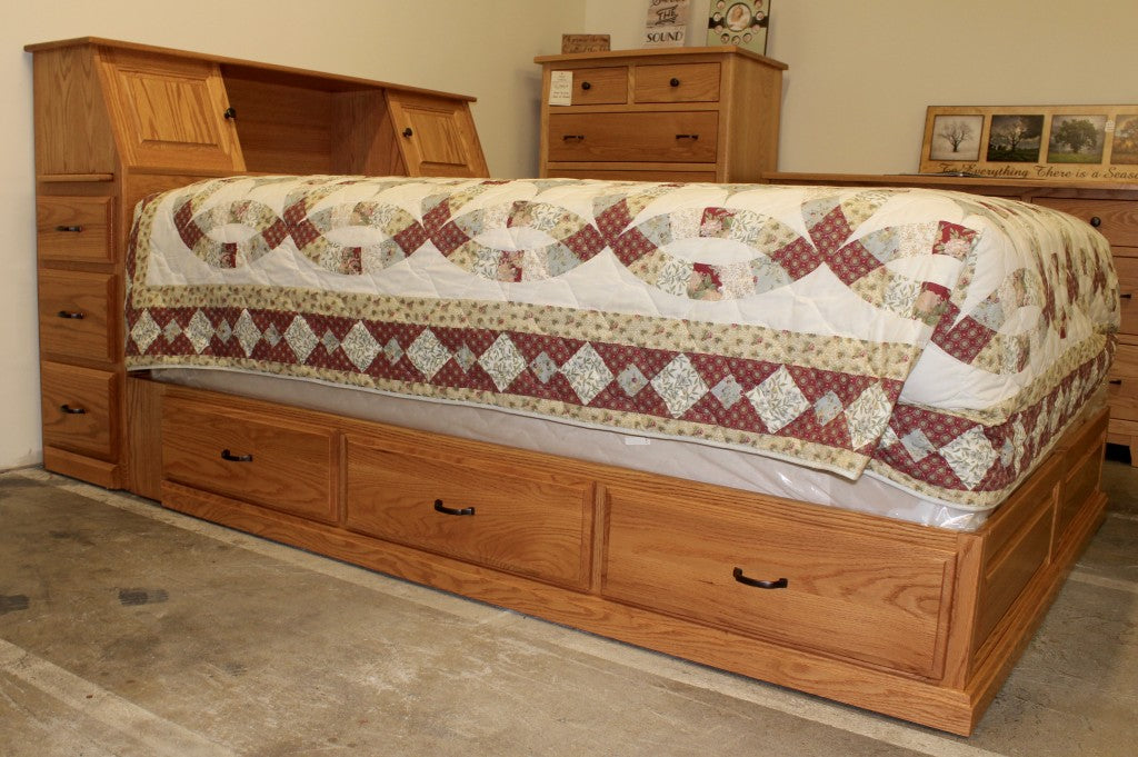 Space Saver Bookcase Pedestal Bed