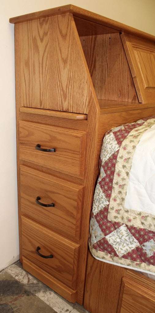 Space Saver Bookcase Pedestal Bed