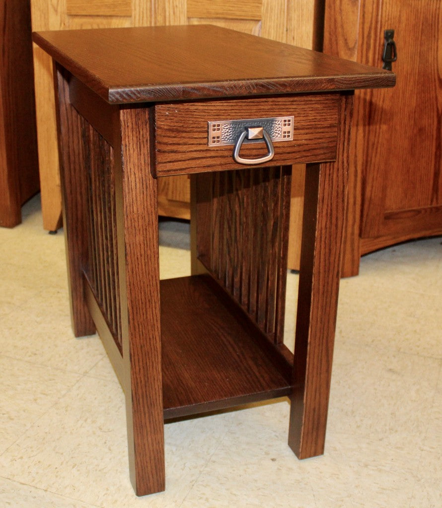 Mission Chair Side Table with Drawer