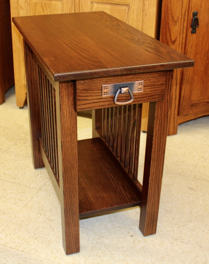 Mission Chair Side Table with Drawer