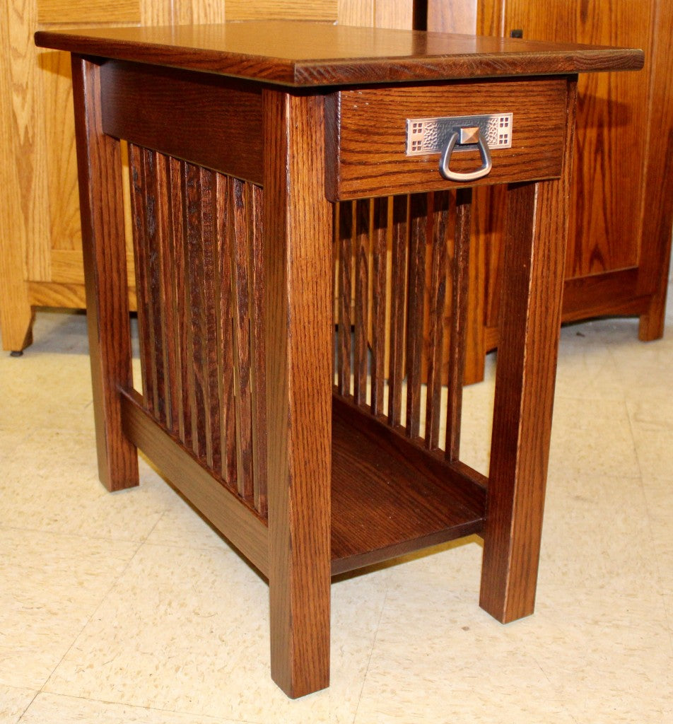 Mission Chair Side Table with Drawer