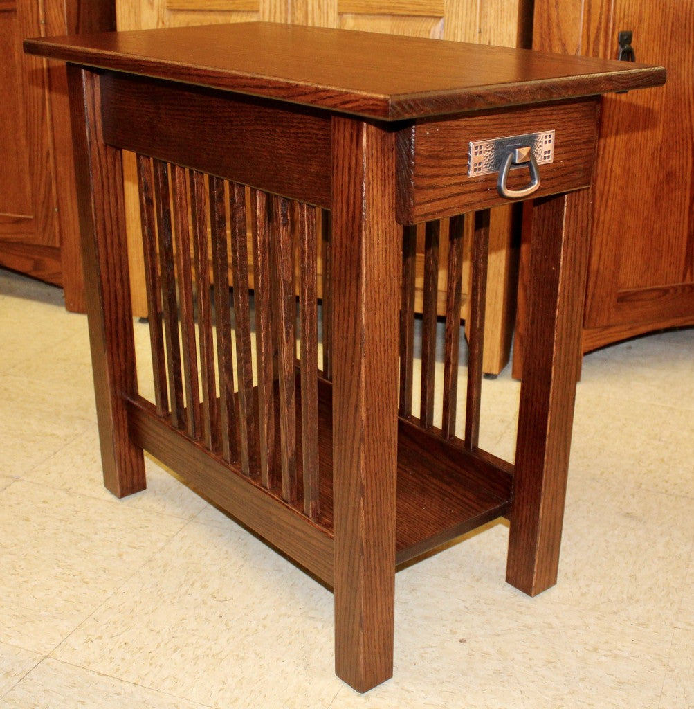 Mission Chair Side Table with Drawer