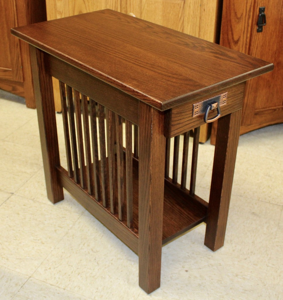 Mission Chair Side Table with Drawer
