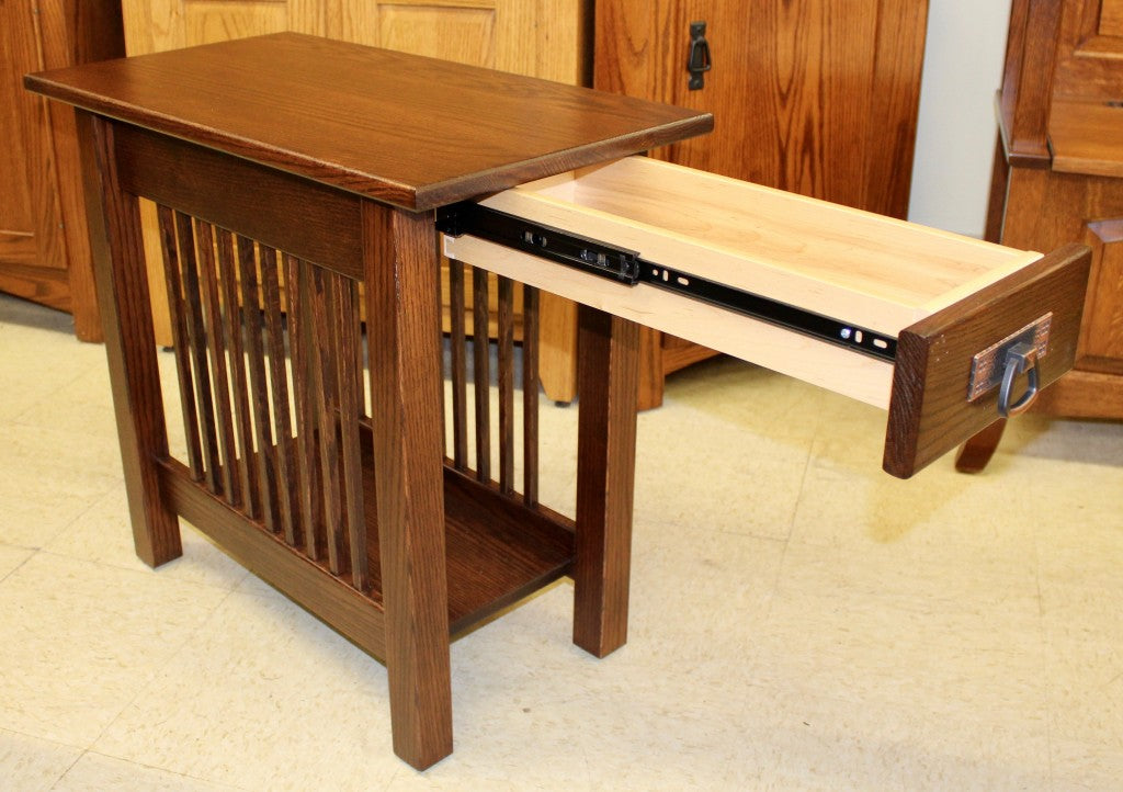 Mission Chair Side Table with Drawer