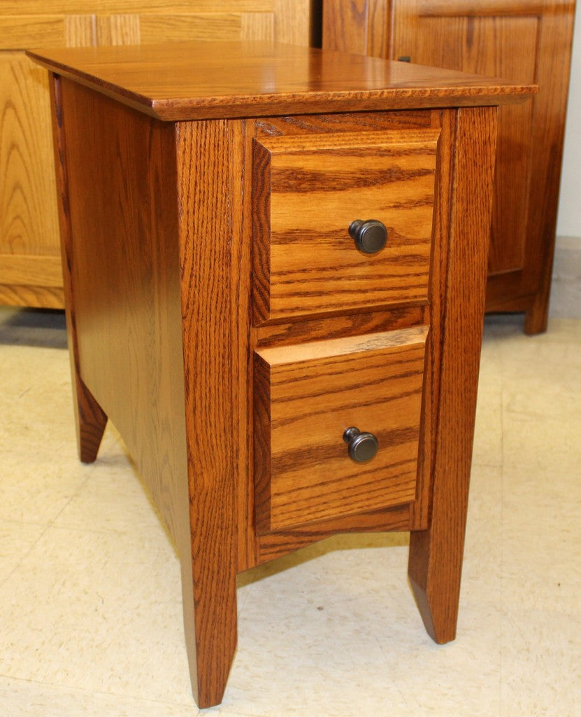 Danville Two Drawer Chair Side Table