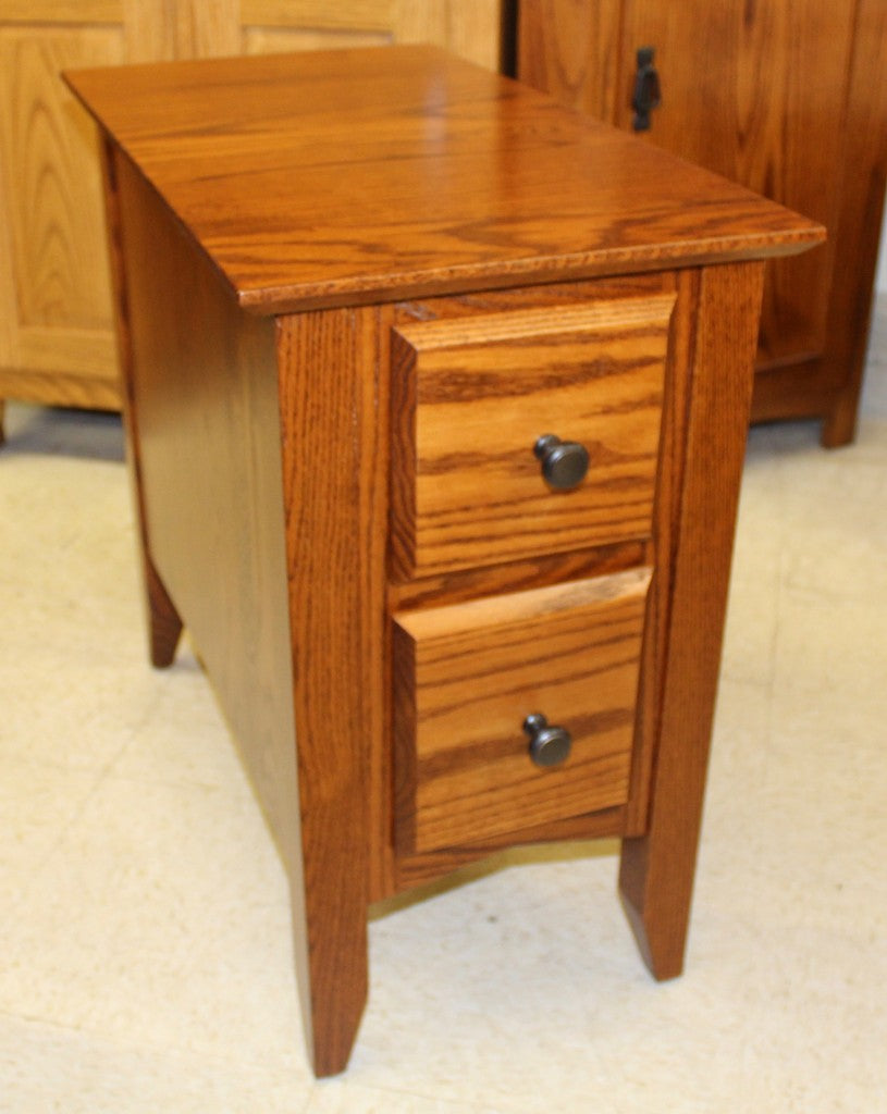 Danville Two Drawer Chair Side Table