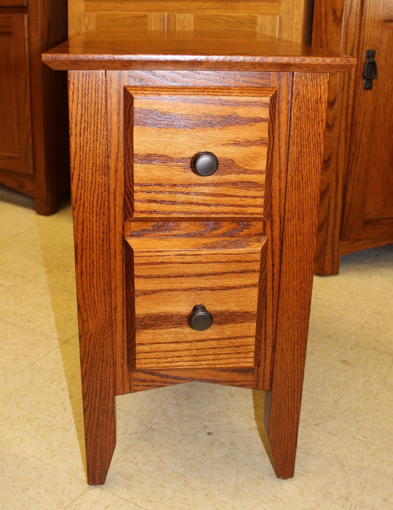 Danville Two Drawer Chair Side Table