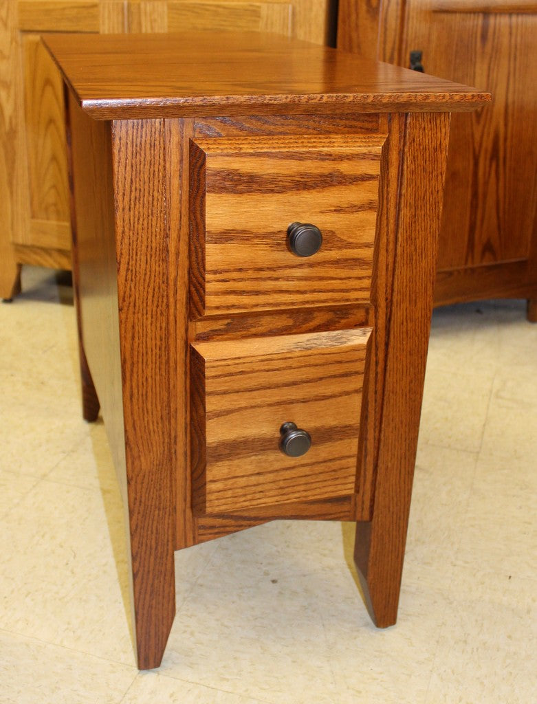 Danville Two Drawer Chair Side Table