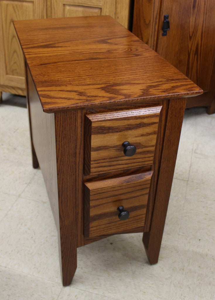 Danville Two Drawer Chair Side Table