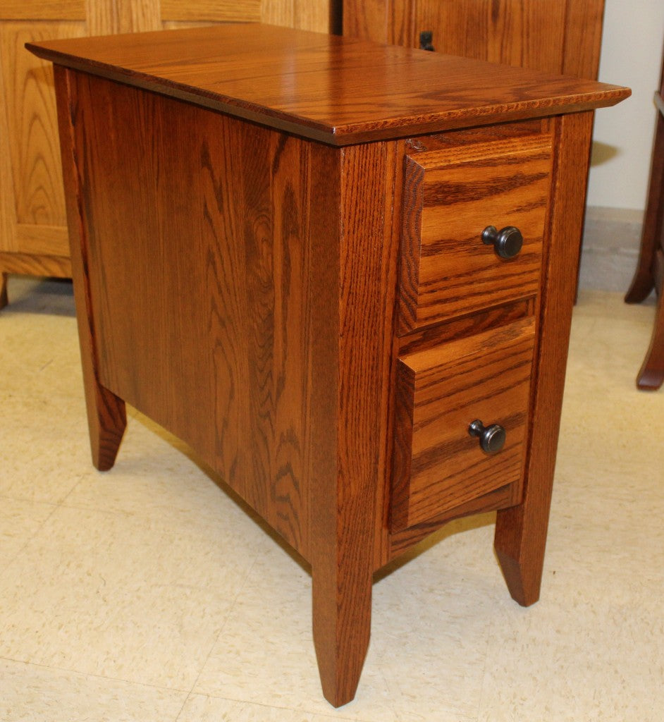 Danville Two Drawer Chair Side Table