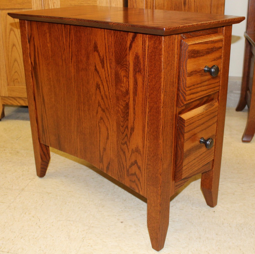 Danville Two Drawer Chair Side Table