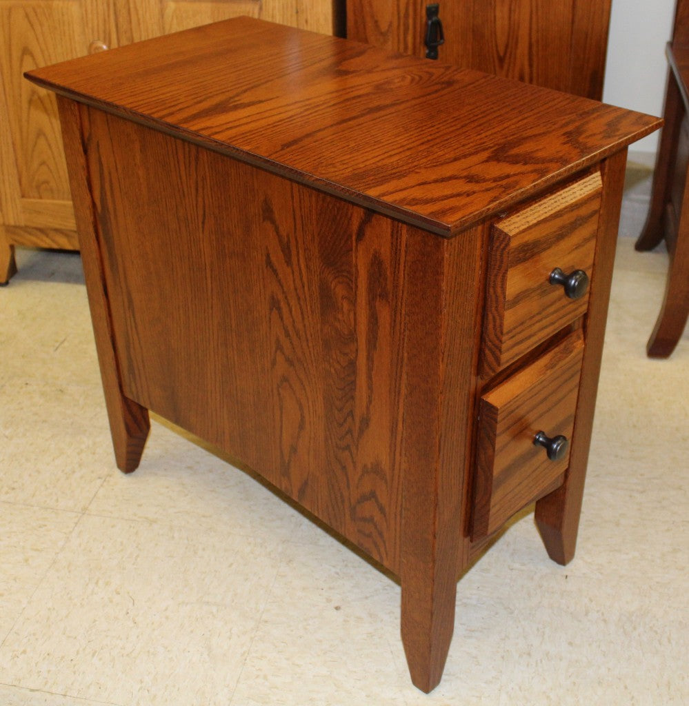 Danville Two Drawer Chair Side Table